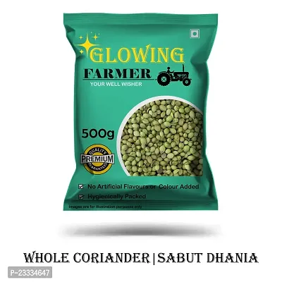 GLOWING FARMER 500g Premium Whole Coriander Seeds| Sabut Dhania / Dhaniya-thumb0