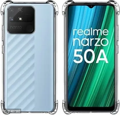 Back Cover for Realme Narzo 50A Transparent Grip Case Silicon Pack of 1