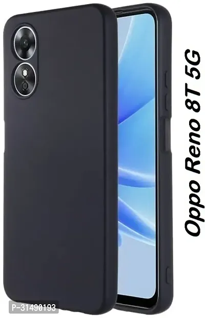 Back Cover for Oppo Reno 8T 5G Oppo Reno 8T Black Camera Bump Protector Silicon Pack of 1