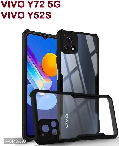 Back Cover for Vivo Y52SVivo Y72 5G Black Camera Bump Protector Silicon Pack of 1-thumb0