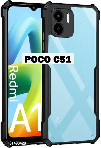 Back Cover for POCO C51 Black Camera Bump Protector Pack of 1