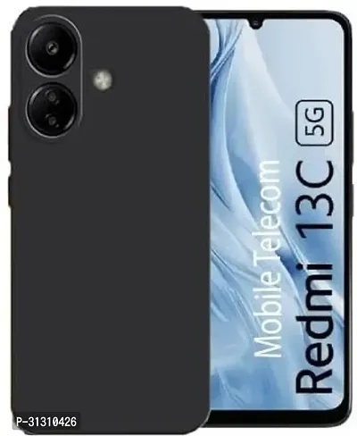 ROYALBASE Back Cover for Redmi 13C 5G CA Black Camera Bump Protector Silicon Pack of 1