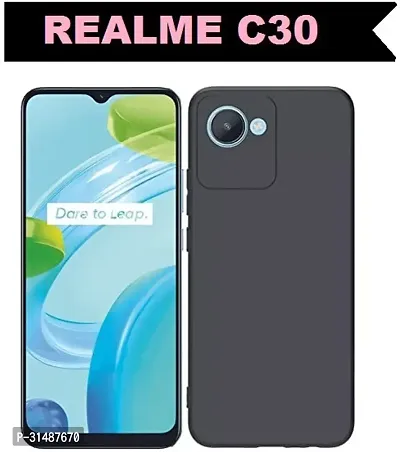 Back Cover for Realme C30 back glass Black Camera Bump Protector Silicon Pack of 1-thumb0