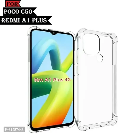 Back Cover for POCO C50  REDMI A1 PLUS Transparent Camera Bump Protector Silicon Pack of 1