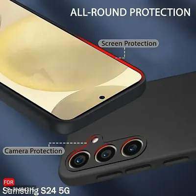 Back Cover for Samsung Galaxy S24 5G Samsung Galaxy S24 Black Camera Bump Protector Silicon Pack of 1-thumb2