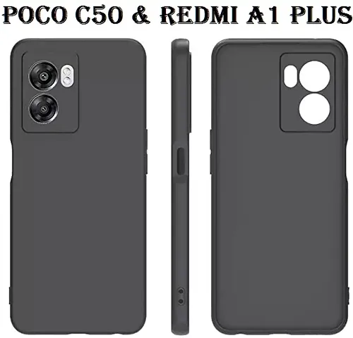 CELZO Silicon Back Cover Case for Xiaomi Redmi A1 (2022) (5G) - Black