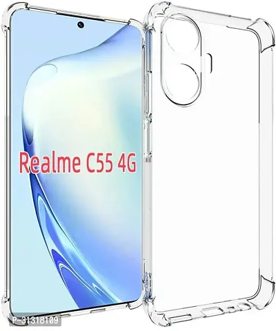 ROYALBASE Back Cover for Realme C55 Transparent Grip Case Pack of 1