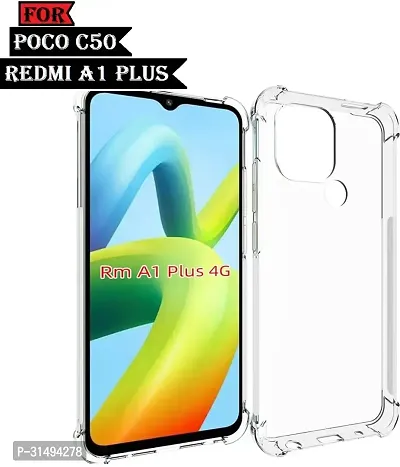 Back Cover for POCO C50  REDMI A1 PLUS Transparent Camera Bump Protector Silicon Pack of 1-thumb0