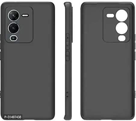 ROYALBASE Back Cover for Vivo V25 Pro 5G Black Grip Case Silicon Pack of 1-thumb0