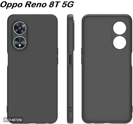 Back Cover for Oppo Reno 8T 5G Oppo Reno 8T Black Camera Bump Protector Silicon Pack of 1-thumb0