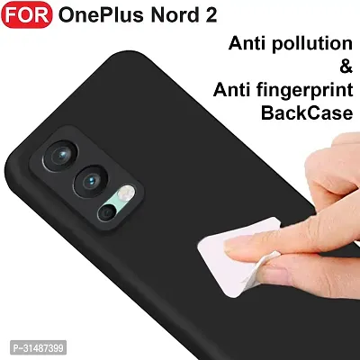 Back Cover for OnePlus Nord 2 5G Black Grip Case Silicon Pack of 1-thumb3