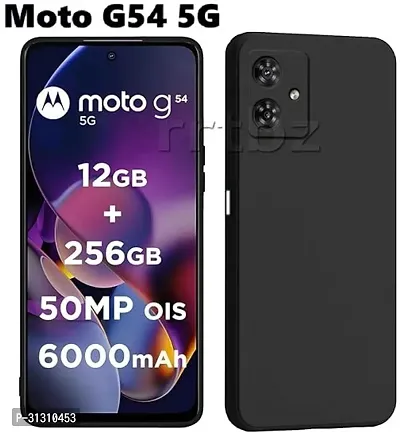 ROYALBASE Back Cover for Moto G54 5G CA Black Grip Case Silicon Pack of 1-thumb0