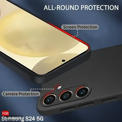 Back Cover for Samsung Galaxy S24 5G Samsung Galaxy S24 Black Camera Bump Protector Silicon Pack of 1-thumb2