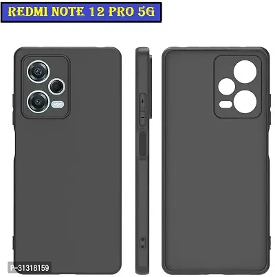 ROYALBASE Back Cover for Redmi Note 12 Pro 5G Black Camera Bump Protector Silicon Pack of 1-thumb0