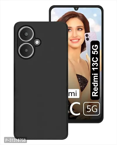 ROYALBASE Back Cover for Redmi 13C 5G CA Black Camera Bump Protector Silicon Pack of 1-thumb0