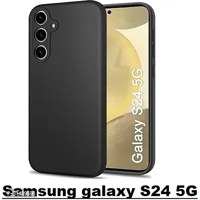 Back Cover for Samsung Galaxy S24 5G Samsung Galaxy S24 Black Camera Bump Protector Silicon Pack of 1-thumb0