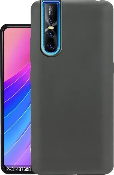 Back Cover for VIVO V15 PRO Black Silicon Pack of 1-thumb0