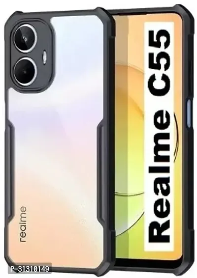 ROYALBASE Back Cover for Realme C55 Black Shock Proof Pack of 1-thumb0