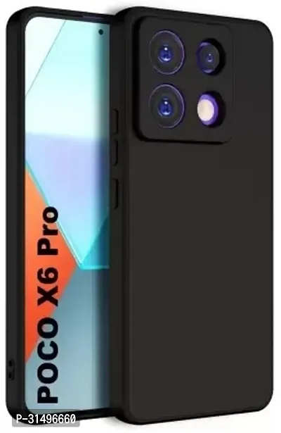 ROYALBASE Back Cover for POCO X6 Pro 5G Black Grip Case Silicon Pack of 1-thumb0