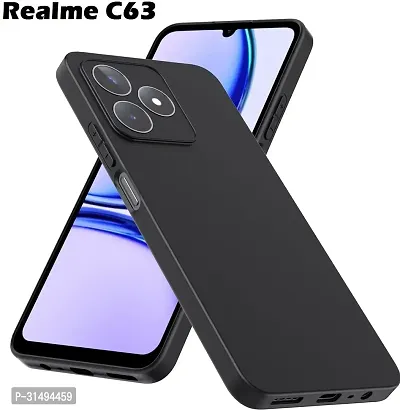 Back Cover for Realme C63 CA Black Matte Finish Silicon Pack of 1-thumb0