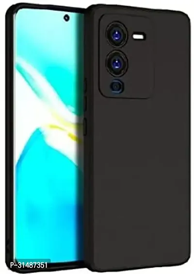 Back Cover for Vivo V25 Pro 5G Black Grip Case Silicon Pack of 1-thumb0