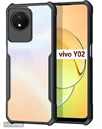 Back Cover for Vivo Y02 4G Black Grip Case Pack of 1-thumb0