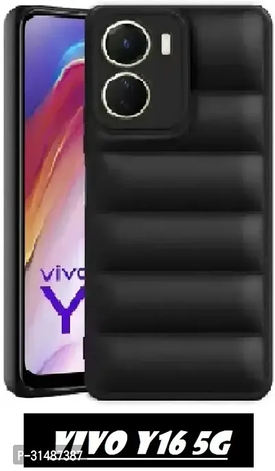 Back Cover for Vivo Y16 Vivo Y56 5G Black Grip Case Silicon Pack of 1-thumb0