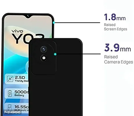 Back Cover for Vivo Y02 4G Black Grip Case Silicon Pack of 1-thumb4