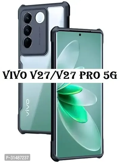 Back Cover for Vivo V27 5G Vivo V27 Pro 5G Black Transparent Silicon Pack of 1-thumb0