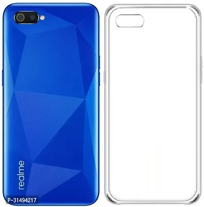 Back Cover for REALME C2 Transparent Grip Case Silicon Pack of 1-thumb0