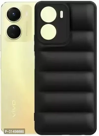 Back Cover for Vivo Y16 Vivo Y56 5G Black Grip Case Silicon Pack of 1-thumb0