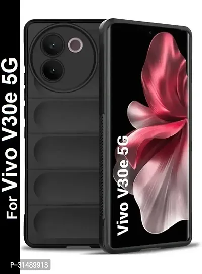 Back Cover for Vivo V30e 5G Black Dual Protection Pack of 1-thumb0