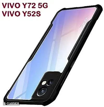 Back Cover for Vivo Y52SVivo Y72 5G Black Camera Bump Protector Silicon Pack of 1-thumb0