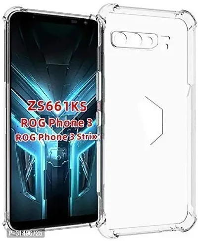 ROYALBASE Back Cover for Asus ROG Phone 3 Transparent Grip Case Silicon Pack of 1-thumb0