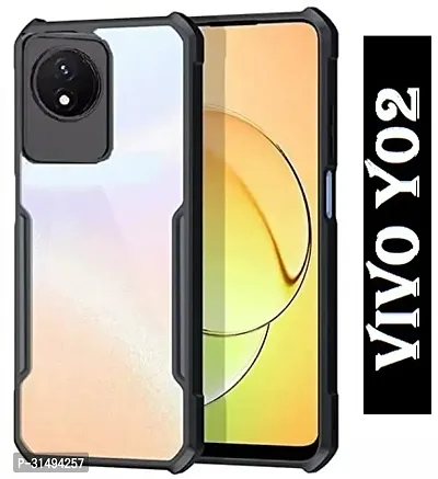 Back Cover for Vivo Y02 4G Black Grip Case Pack of 1-thumb0