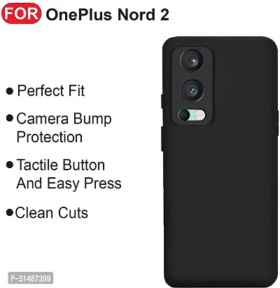 Back Cover for OnePlus Nord 2 5G Black Grip Case Silicon Pack of 1-thumb5