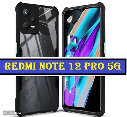 Back Cover for Redmi Note 12 Pro 5G Black Camera Bump Protector Pack of 1