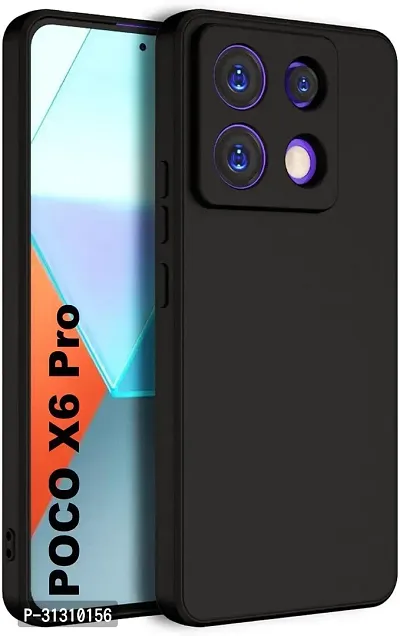 ROYALBASE Back Cover for Poco X6 Pro 5G CA Black Grip Case Silicon Pack of 1-thumb0