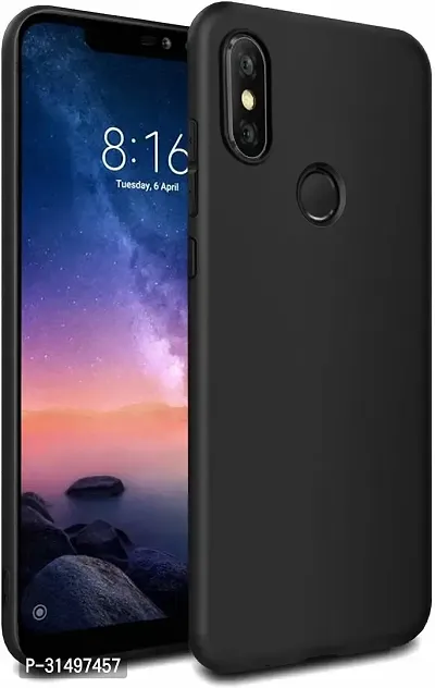 Back Cover for Mi Redmi 6 pro Black Grip Case Silicon Pack of 1-thumb0