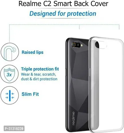 ROYALBASE Back Cover for REALME C2 Transparent Grip Case Silicon Pack of 1-thumb2