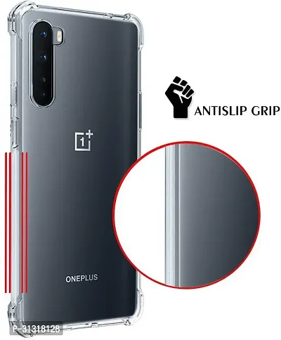 ROYALBASE Back Cover for OnePlus Nord Transparent Grip Case Pack of 1-thumb3