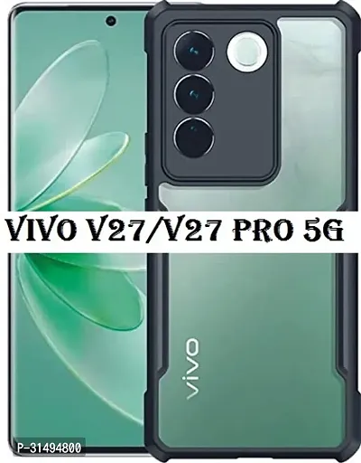 ROYALBASE Back Cover for Vivo V27 5G Vivo V27 Pro 5G Black Camera Bump Protector Silicon Pack of 1