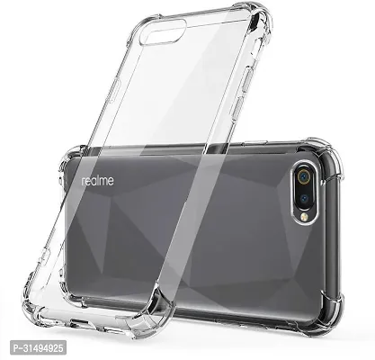 ROYALBASE Back Cover for REALME C2 Transparent Grip Case Silicon Pack of 1-thumb0