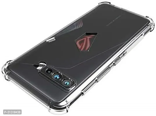 ROYALBASE Back Cover for Asus ROG Phone 3 Transparent Grip Case Silicon Pack of 1