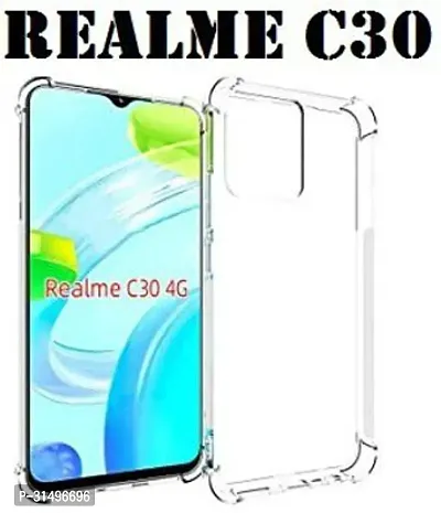 ROYALBASE Back Cover for Realme C30 back glass Transparent Camera Bump Protector Silicon Pack of 1