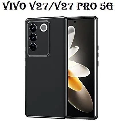 AARERED Shock Proof Back Cover for Vivo V27/Vivo V27 Pro Plain Black Matte Finish