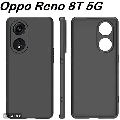 Back Cover for Oppo Reno 8T 5G Oppo Reno 8T Black Camera Bump Protector Silicon Pack of 1-thumb0