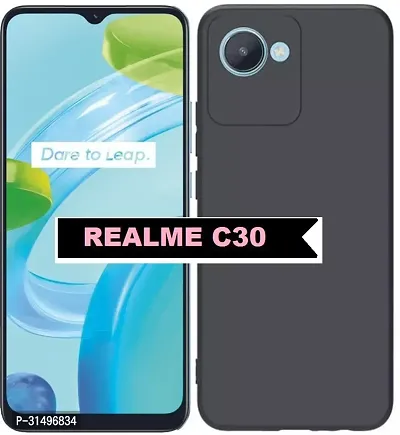 ROYALBASE Back Cover for Realme C30 back glass Black Camera Bump Protector Silicon Pack of 1-thumb0