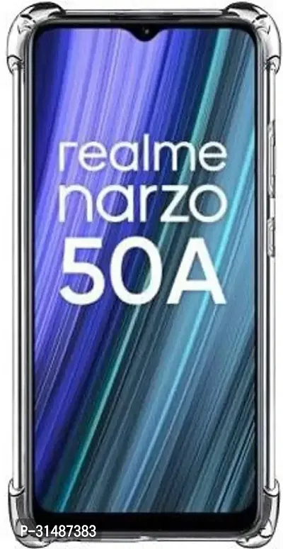 Back Cover for Realme Narzo 50A Transparent Grip Case Silicon Pack of 1-thumb3