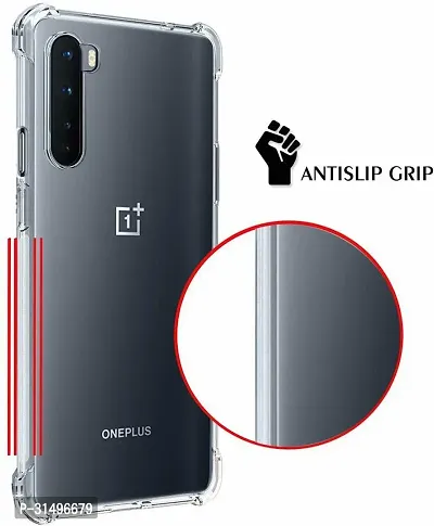 ROYALBASE Back Cover for Oneplus Nord Transparent Grip Case Silicon Pack of 1-thumb5